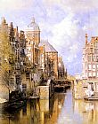 The Oudezijdsvoorburgwal, Amsterdam by Johannes Christiaan Karel Klinkenberg
